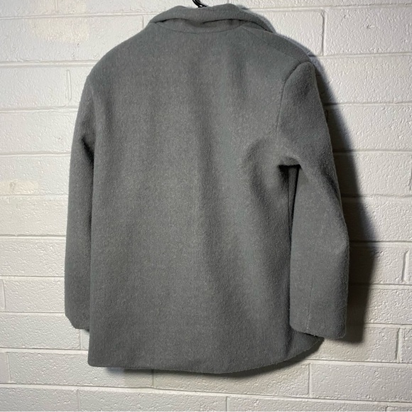 Pretty Little Thing Thick Peacoat Blazer Button Up Fluffy Fleece Oversized Loose - Picture 4 of 9